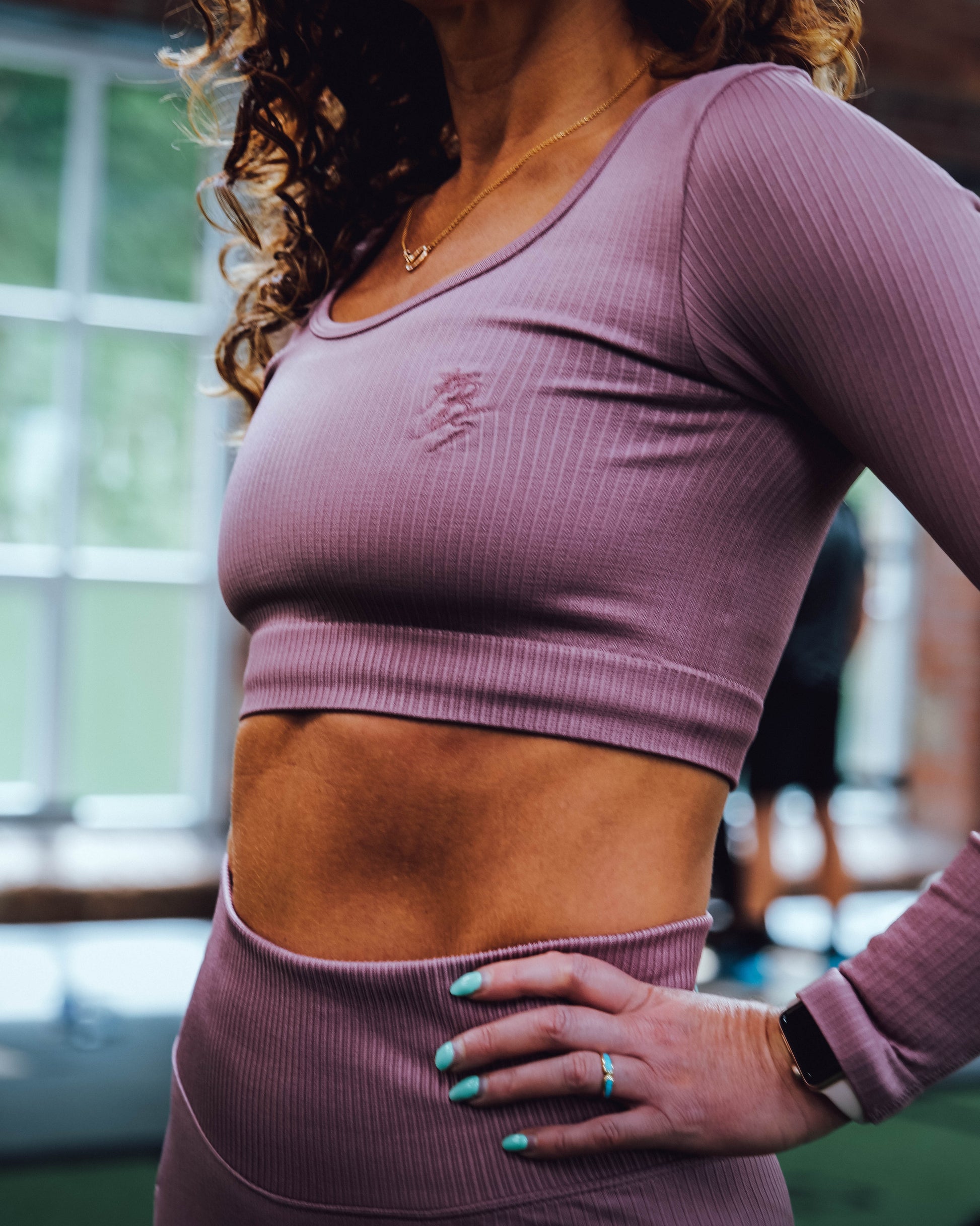 FBS Ribbed Seamless Long Sleeved Crop Top (PRE-ORDER) - Full Boar Sports