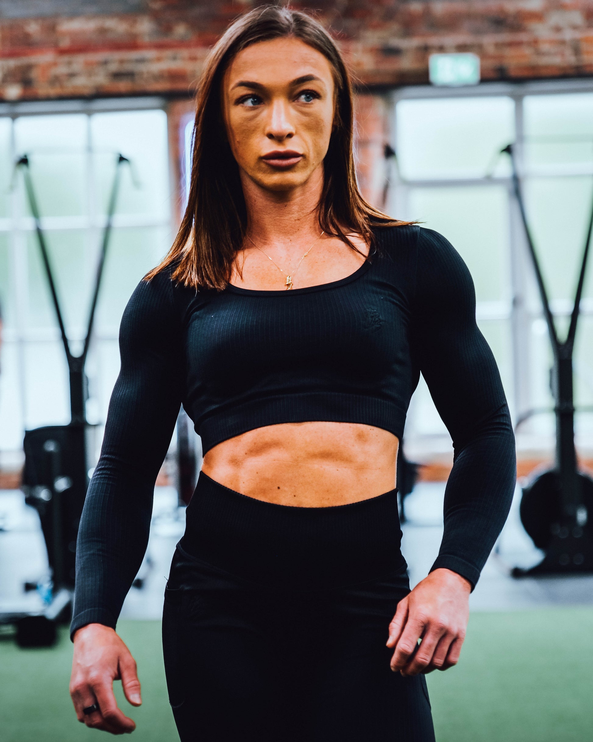 FBS Ribbed Seamless Long Sleeved Crop Top (PRE-ORDER) - Full Boar Sports